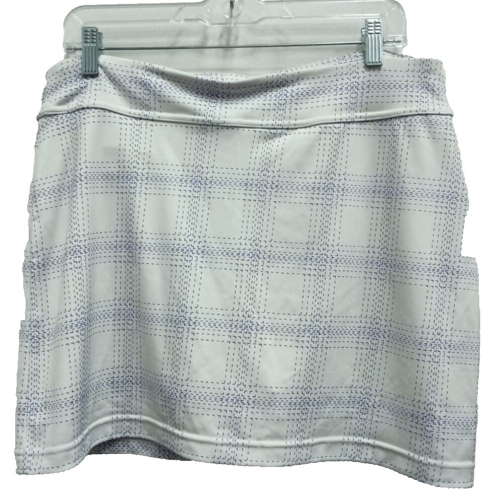 Under Armour Golf Tennis Skort Womens Medium White Purple Plaid Activewear
